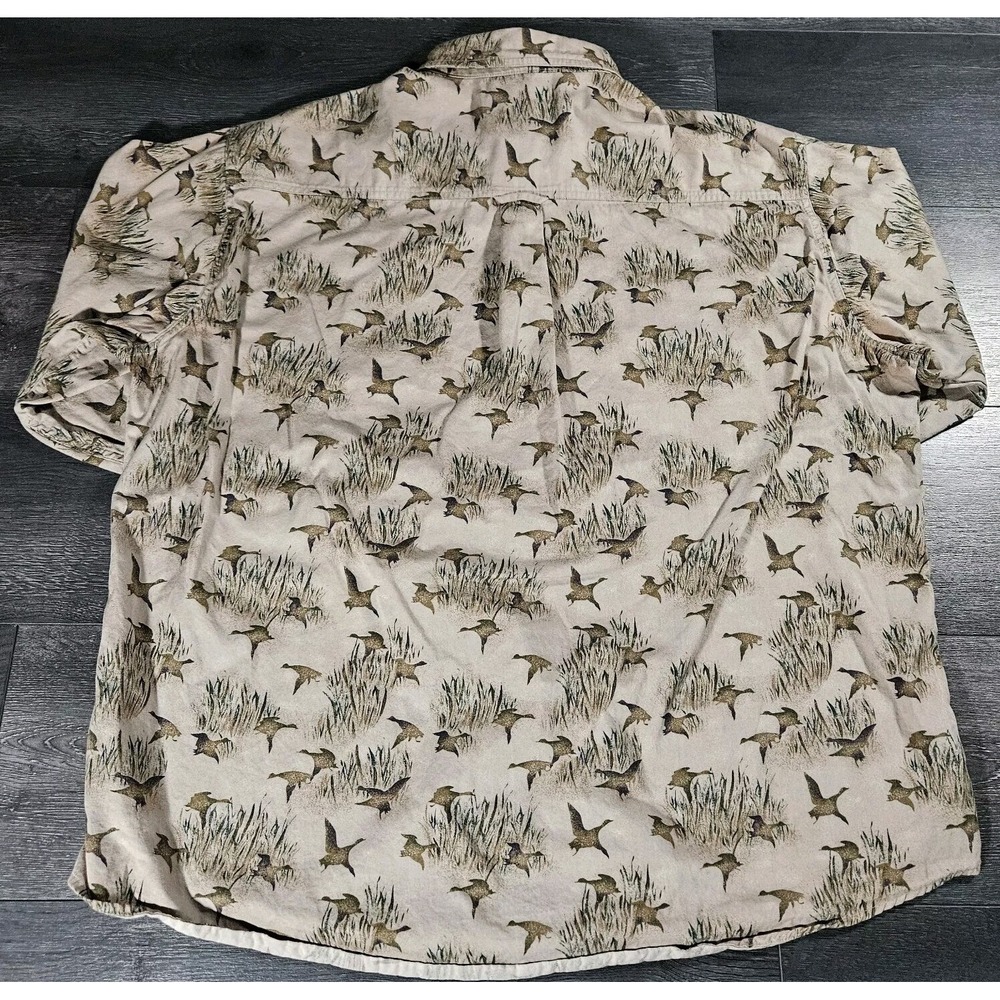 Woolrich Flying Ducks Shirt Mens XL Brown Hunting Long Sleeve Outdoors Hiking - Picture 2 of 7